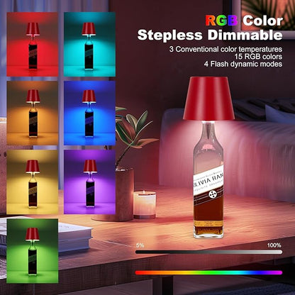 2026 New Wireless Bottle Lamp,RGB LED Bottle Light with Remote(RGB Wine red, 1pc)
