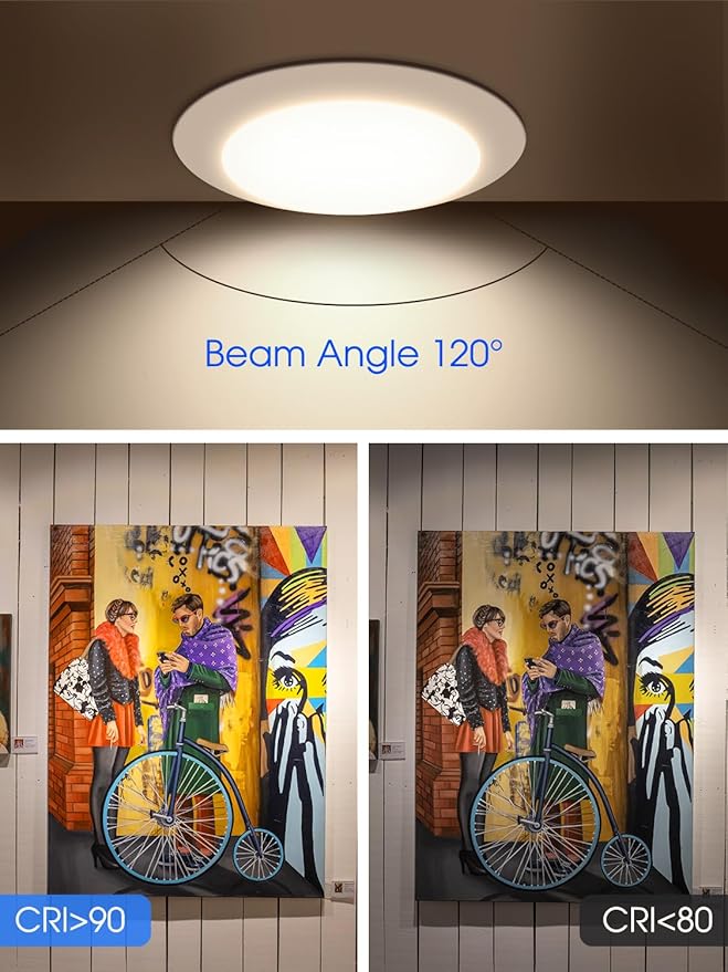 2 Pack 5CCT 6 Inch LED Disk Light, Dimmable Flush Mount Ceiling Lights, 2700K/3000K/3500K/4000K/5000K Selectable, 15W 1100LM, CRI 90, Low Profile Surface Mount Ceiling Disc Light, Wet Rated & ETL