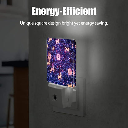 Christamas Decor Night Light, Galaxy Animals Plug into Wall with Dusk to Dawn Light Sensors, Warm Nightlights for Bedroom, Bathroom, Hallway, Kitchen, Gifts Ideal for Boys Girls Women Men