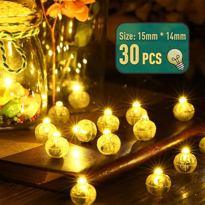 LIHAO 30pcs LED Balloon Lights Mini Round LED Ball Lights for Christmas Halloween Birthday Wedding (Warm White)