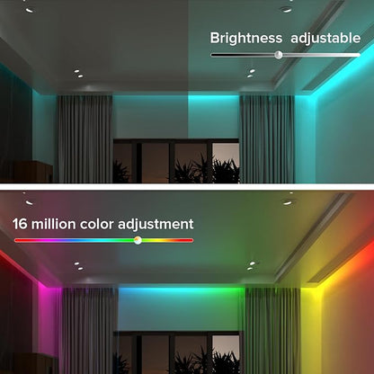 BTF-LIGHTING FCOB COB LED Strip Light, WS2814 Smart IC RGBW 4000K Color Chasing Light, UL Listed DC24V 24FT 784LEDs/m High Density 10mm Width for Home Party DIY Decor(No Adapter or Controller)