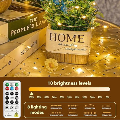 HXWEIYE 6 Pack Rechargeable Fairy Lights Battery Operated with Remote & DIY Timer, 7ft 20LED Mini Twinkle String Light for Mason Jar DIY Wedding Table Centerpieces Party Bedroom Christmas (Warm White)