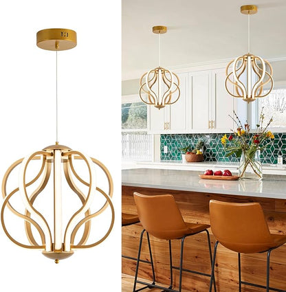 CHYING Modern Gold Chandelier with Remote Control, 10-Light 70W 3-Color Temperature Dimmable LED Chandelier for Dining Room, Hanging Adjustable Pendant Light for Living Room Kitchen Entryway Foyer