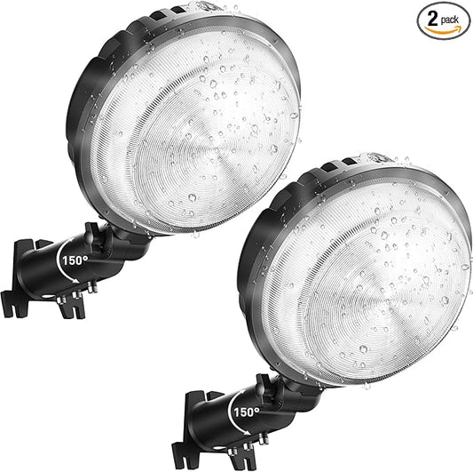 150W LED Barn Light, 20000LM Dusk to Dawn Outdoor Yard Light with Photocell, IP66 Waterproof, 1200W MH Equivalent, Aluminum Housing Security Flood Lighting for Outside Area Lights Use, 2 Pack