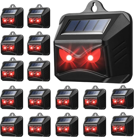 Solar Control Light Nocturnal Animal Repeller Outdoor Deterrent Devices Light Sensor Animal Repellent for Skunk Deer Coyote Fox Raccoon Cat Garden Yard Farm Chicken Coop (16, Black)