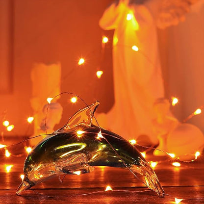Ariceleo Mini Halloween Fairy Lights Battery Operate, 4 Pack Copper Wire Night Lights 3*AAA Battery Powered Led Starry Fairy String Lights for Bedroom, Christmas, Party, Decoration(5m/16ft Orange)