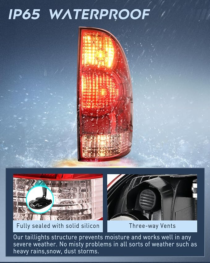 Nilight Taillight Assembly Compatible with Toyota Tacoma 2005 2006 2007 2008 2009 2010 2011 2012 2013 2014 2015 Rear Tail Light Lamp Replacement OE Style Passenger Side