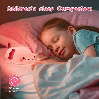 SeaShine Axolotl Night Light for Kids,Animal Silicone Nursery Night Lamp, Rechargeable Table Lamp Bedside Lamp,Cute Room Decor Light for Bedroom,Living Room,Dining,Desk Decorations,Gift
