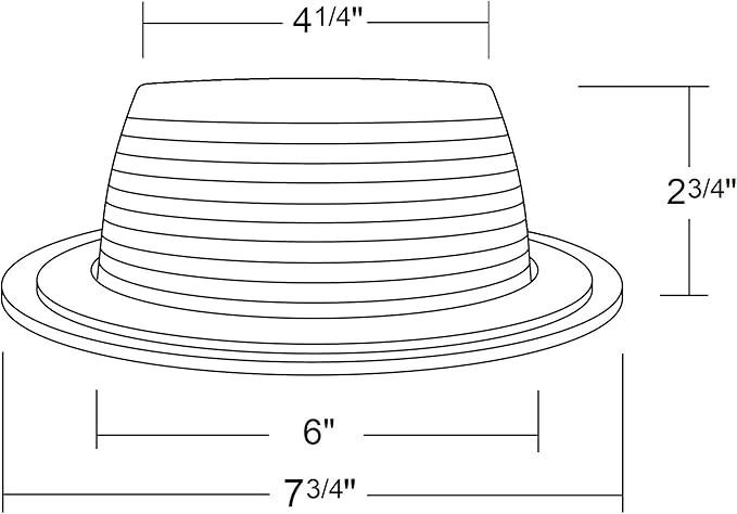 NICOR Lighting 6 inch White Recessed Baffle Trim with 1 inch Trim Ring, Fits 6 inch Housings (17511-1)