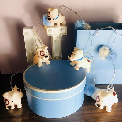 1.65M Cute Animal Bichon Frise Shape 10 Led Fairy Lights Painted Dog String Lights USB Powered for Halloween Christmas Thanksgiving Home Party Children Kids Bedroom Decoration (Bichon Frise)