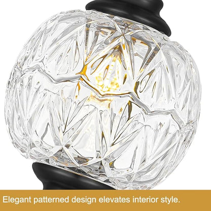 Pendant Lights Kitchen Island 2 Pack, Black Vintage Pendant Light with Detachable Glass Shade, Adjustable Hanging Light for Kitchen Island Lighting, Bathroom, Farmhouse, G9 Base (Bulbs Not Included)
