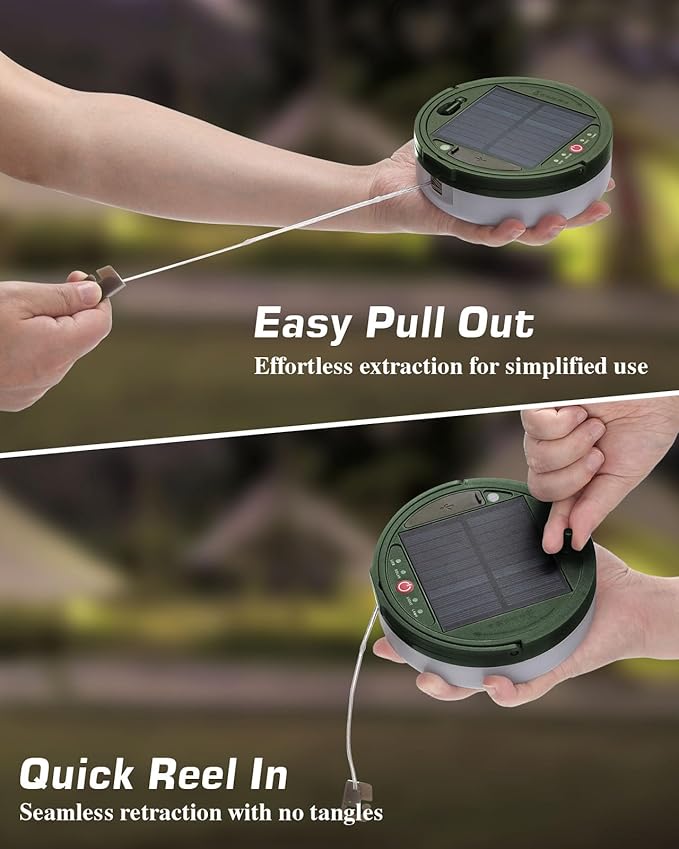 Anpro Solar Camping String Lights 4 in 1: 39.4Ft Ultra Long 150LEDs, 3600mAh Outdoor String Lights Solar Powered and USB Rechargeable Light with Remote Control, Portable Camping Light for Hiking