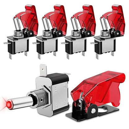 Nilight 5PCS12V LED Toggle Switch Heavy Duty 20A SPST ON Off 3 Pin Rocker for Automotive Cars Trucks Boats Racking
