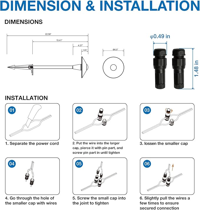 Low Voltage Pathway Lights 6 Pack, 12–24V 150lm Wired LED Landscape Path Lights with Premium Brass Finish, 3CCT Adjustable, Wet Location Rated for Outdoor Walkway, Yard, Garden & Driveway Edge