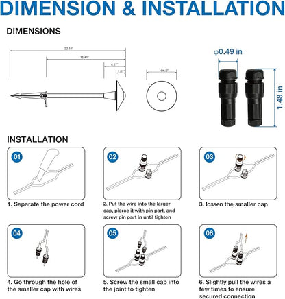Low Voltage Pathway Lights 6 Pack, 12–24V 150lm Wired LED Landscape Path Lights with Premium Brass Finish, 3CCT Adjustable, Wet Location Rated for Outdoor Walkway, Yard, Garden & Driveway Edge