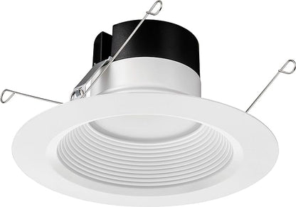 Juno E Series 5"/6" LED Ceiling Light, Baffle Trim Recessed Lighting with 5-in-1 Switchable White Color, 900 Lumens, Wet Rated LED Downlight, Dimmable, White, 6-Pack