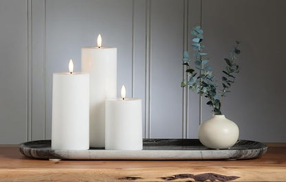 Abbott Collection Wax LED Flameless Pillar Candle - White (3x8 H)
