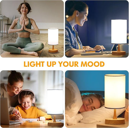 Caromolly Light Therapy Lamp, 10000 Lux Light with Remote Control, 3 Color Temperature & 4 Brightness Level & Timer, Daylight Lamp for Home, Office, Decoration(Wood Base White Shade)