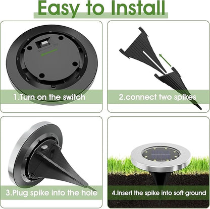 INCX 4.6 inch Solar Lights Outdoor Waterproof, 16 Pack Solar Light for Outside, Garden Lights Landscape Lighting for Patio Pathway Lawn Yard Deck Driveway Walkway, Cold White
