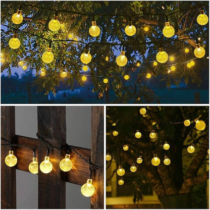 LYHOPE Solar String Lights Outdoor, 2 Pack Total 71ft 120 LED Solar Patio Lights Waterproof, 8 Modes Solar Outdoor Lights Globe Lights for Garden Yard Patio Gazebo Decorations (Warm White)