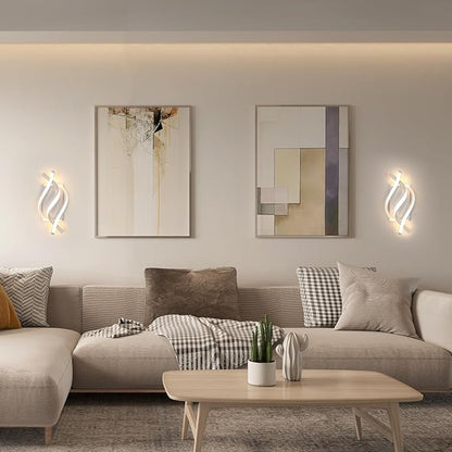 DELIPOP Modern LED Wall Sconce, 3000K Spiral Indoor Wall Light, 21W Acrylic LED Wall Lamp for Hallway Bathroom Bedroom Living Room