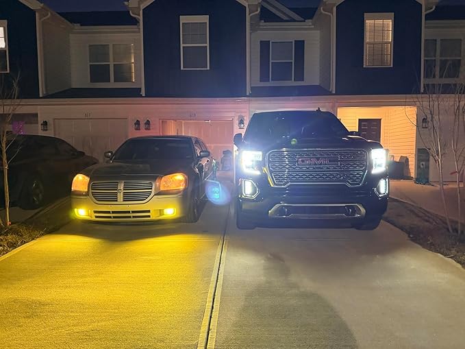 SEALIGHT H16 H11 H8 LED Fog Light Bulb Yellow, 17000 Lumens 800% Brighter, Enhanced Visibility in Fog Rain and Snow, Amber Yellow H11 LED Fog Lights, 1:1 Mini Size Plug and Play, Pack of 2