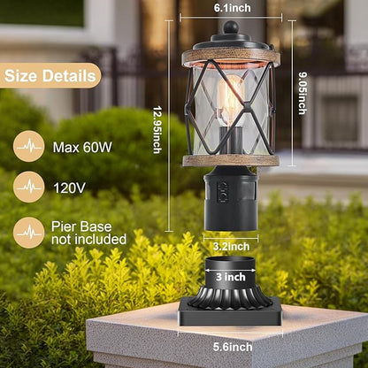 Motion Sensor Outdoor Post Lights, 4 Lighting Modes Lamp Posts Outdoor Lighting, Dusk to Dawn Waterproof Aluminum Post Lights Fixtures Pole Light for Outside Patio Yard Garden Fence Yard