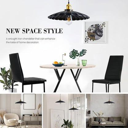 2Pack Kitchen Hanging Lights, Black Hanging Light for Hallway 13.8 Inch Metal Lampshade Farmhouse Pendant Lights Kitchen Island Vintage Pendant Lighting Kitchen Island Sofa