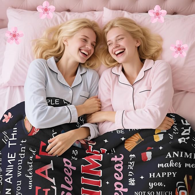 Anime Gifts for Men/Girls/Boys/Women/Him/Her, Kawaii Anime Blanket 60"X50", Unique Christmas/Valentines Day/Graduation Birthday Gifts for Animes Lovers/Fans, Animes Room Decor/Stuff