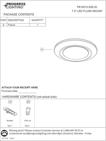 Progress Lighting 7-1/4" Surface Mount LED, Intrinsic Collection, Indoor & Outdoor, P810013-028-30, Satin White