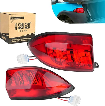 10L0L Golf Cart LED Tail Lights for Club Car Precedent 2004-Up and Tempo 2018-Up, Driver and Passenger Side Rear Lights 12V with 3 Pin Molex Quick Connector Wire Harness