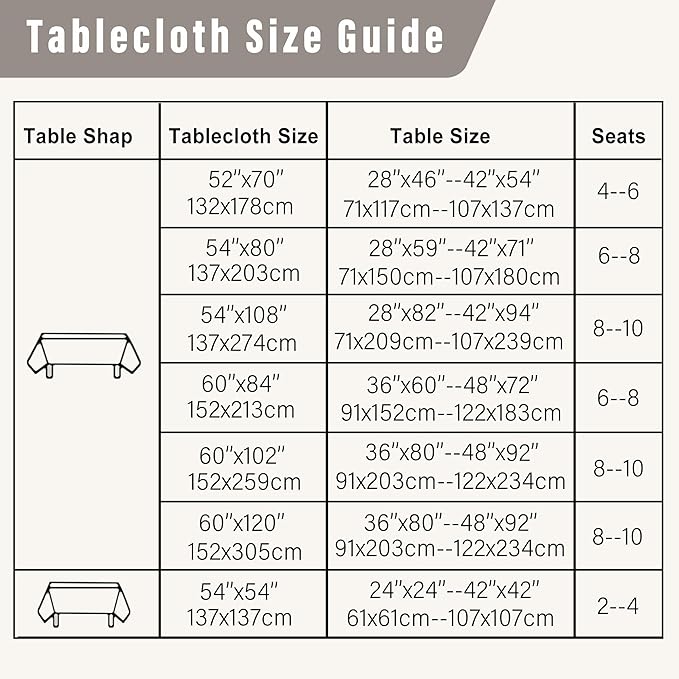 DWCN Faux Linen Tablecloth Rectangle - Fabric Waterproof Spill-Proof Wrinkle and Stain Resistant Tablecloths Decorative Farmhouse Table Cover for Kitchen Dining Party, 54 x 80 Inch, Stone