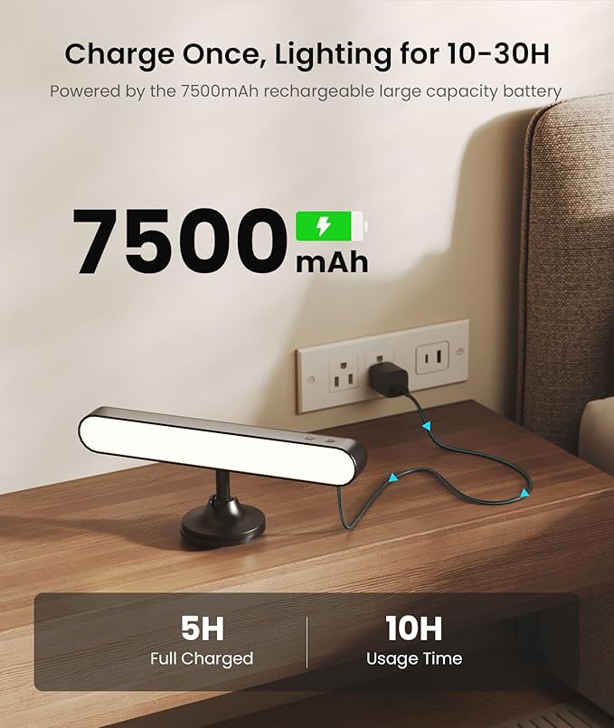 PopoIron Wall Sconce with 7500mAh Rechargeable Battery LED Wall Light for Bedroom with Remote Control, 3 Colors Wireless Wall Lamp 360° Rotation Dimmable Brightness with 15 RGB Colors,Black,1 Pack