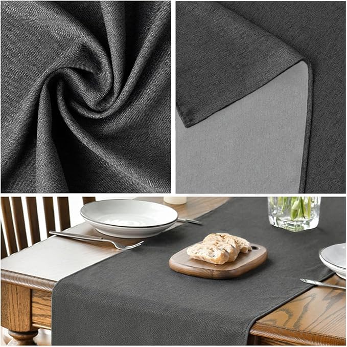 Artoid Mode Grey Table Runner, Seasonal Washable Kitchen Dining Table Decoration for Home Party Decor 13x120 Inch