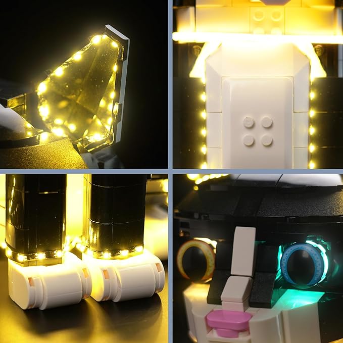 BrickBling LED Light Compatible with L-e-g-o Tuxedo Cat,Gift Idea for Animal-Lovers Who own 21349-Not Included The Model