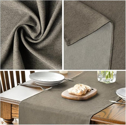 Artoid Mode Coffee Brown Table Runner, Seasonal Fall Washable Kitchen Dining Table Decoration for Home Party Decor 13x108 Inch