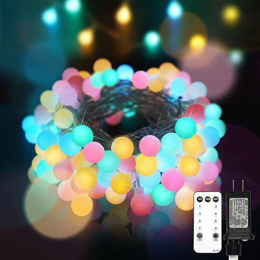 suddus Pastel Easter String Lights, 66ft 200 Led Connectable Globe String Lights Indoor with Timer, Fairy Lights Plug in for Mantle, Tree, Bedroom, Party, Room, Classroom, Patio, Outdoor Decoration