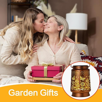 Butterfly Solar Lanterns Outdoor Waterproof,Garden Decor Metal Hanging Decorative Solar Lights,Mothers Day Gifts,Birthday Gifts for Women Mom Grandma,Gardening Gifts for Yard,Patio, Lawn,Tabletop