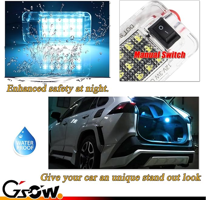 Led Luggage Compartment Light for Toyo-ta RAV4 2022 2023 2024 2025, Cargo Lamps Decorative Atmosphere Lamp, Rav4 accessories Trunk Ceiling Lighting, 1 PC, Ice Blue