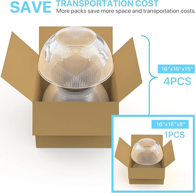 HYPERLITE 60 Degree PC Reflector ONLY for Hero Series LED High Bay Light 4-Pack (Milky Reflector with Cover)