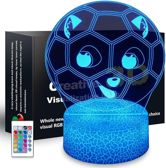 Soccer Night Light Gifts for Boy, 3D Soccer Bedside Lamp,16 Color Change Decor Lamp with Remote & Smart Touch, Gifts for Christmas Birthday Boys Men Girls