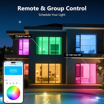 DAYBETTER Smart Light Bulbs, Smart Bulb Compatible with Alexa & Google Home, A19 E26 2.4G WiFi Bluetooth Alexa Light Bulbs, RGBCW Color Changing LED Light Bulb, 60W Equivalent, 800LM, 2Pack
