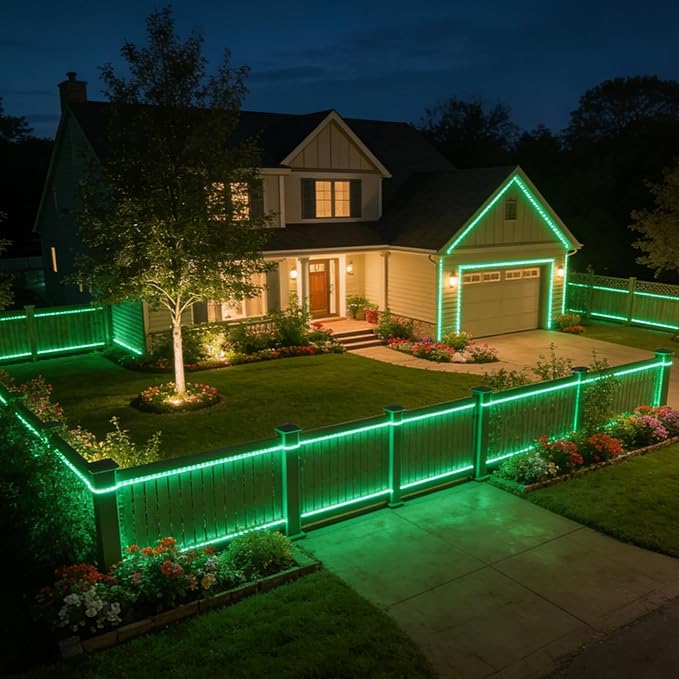 Green LED Rope Lights, 1080 LEDs Waterproof Rope Lights, 110V Cuttable Connectable Rope Lights Waterproof Decorative Lighting for Indoor/Outdoor, Patio, Halloween and Christmas Decorations