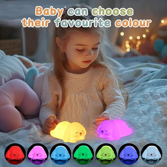 ZKLiLi Bunny Night Light for Kids Lamp, 16 Colors Lamp Cute, Dimmable Baby Night Lights for Nursery,Silicone Rechargeable Nightlight for Kids Room, Kawaii Room Decor