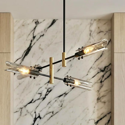 Modern Living room Dining room Sputnik Chandelier, Bedroom Hallway Light Fixtures, Pendant Lights Kitchen Island, Hanging Lights Ceiling Light Farmhouse Kitchen Decor Fixture Lamparas (Black & Gold-4)