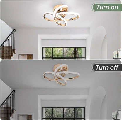CANEOE Modern Hallway Light Fixtures, 6000K Modern Led Ceiling Light for Hallway, Small Close to Ceiling Lamp for Hallway Corridor Closet Bedroom Bathroom Kitchen Stair Curved Design Ceiling Lights