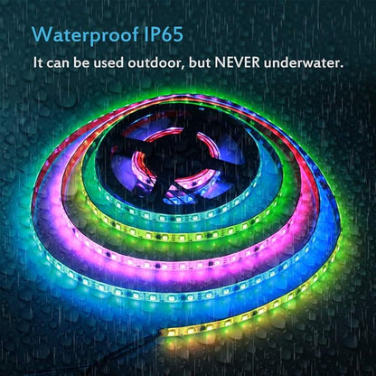 ALITOVE WS2811 Addressable RGB LED Strip 12V Programmable LED Pixel Strip Lights 16.4ft 300 LEDs Dream Color Digital LED Flexible Rope Light Waterproof IP65 with 3M VHB Heavy Duty Self-Adhesive Back