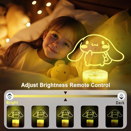KIEAL 16 Colors Cartoon Night Light, Anime Character Change Decor Lamp with Remote, Dim, Timer, Fans Kids Gifts for Christmas Birthday Boys Girls