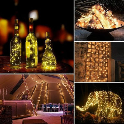 Lomotech Solar String Lights Outdoor - 2 Pack Total 66ft 200LED Solar Fairy Lights Waterproof 8 Modes Twinkle Lights for Outdoor, Patio, Garden, Yard, Party, Wedding, Tree Decoration (Warm White)