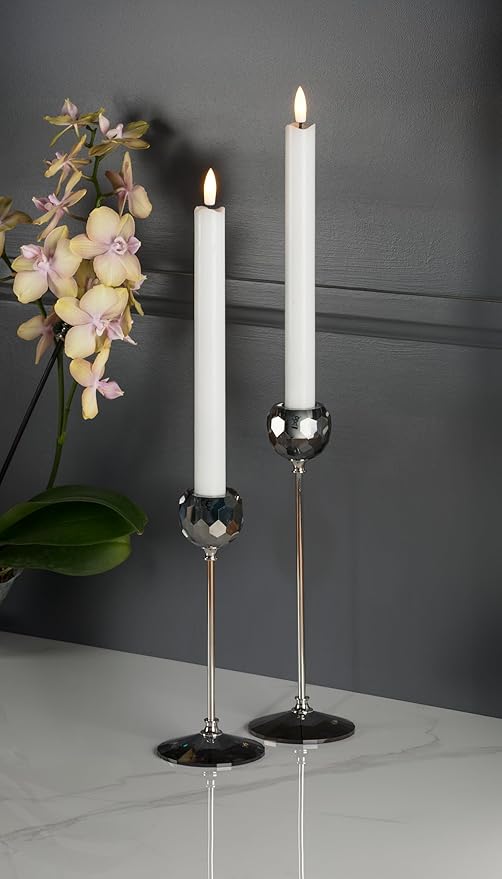 Abbott Collection Wax LED Flameless Taper Candle. Set of 2 - White (9.5" H)